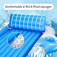 Vista 4 de Inflatable Pool Lounger Float for Adults - JIANYHW X-Large Beach Sun Tan Tub Pool Lounge Raft Sunbathing Pool Floaties with 2 Food/Drink Holder