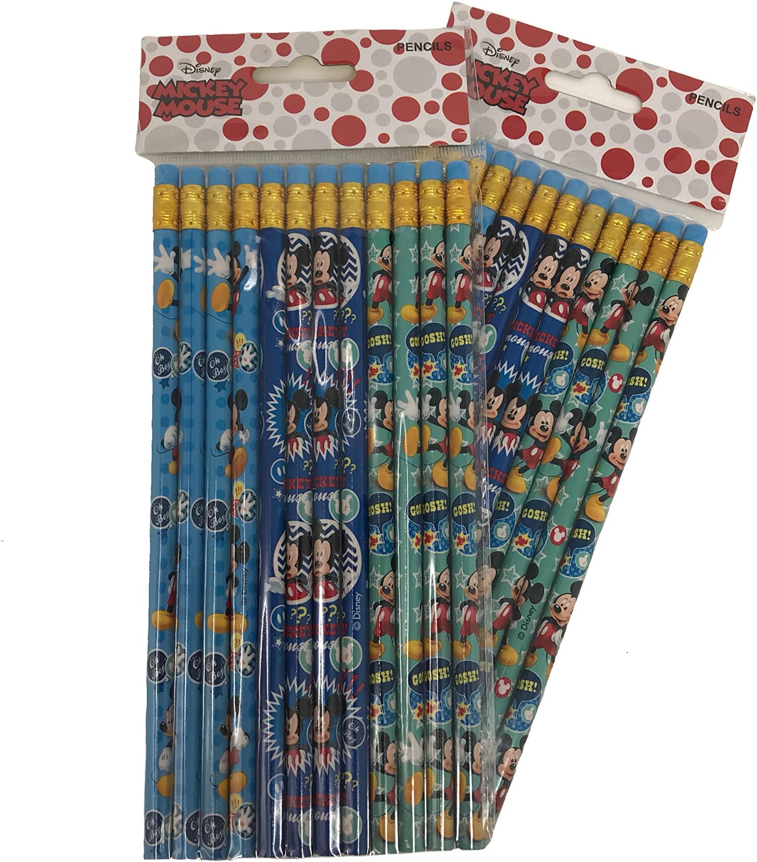 Disney Mickey Mouse Wood Pencils, 2 Packs of 12