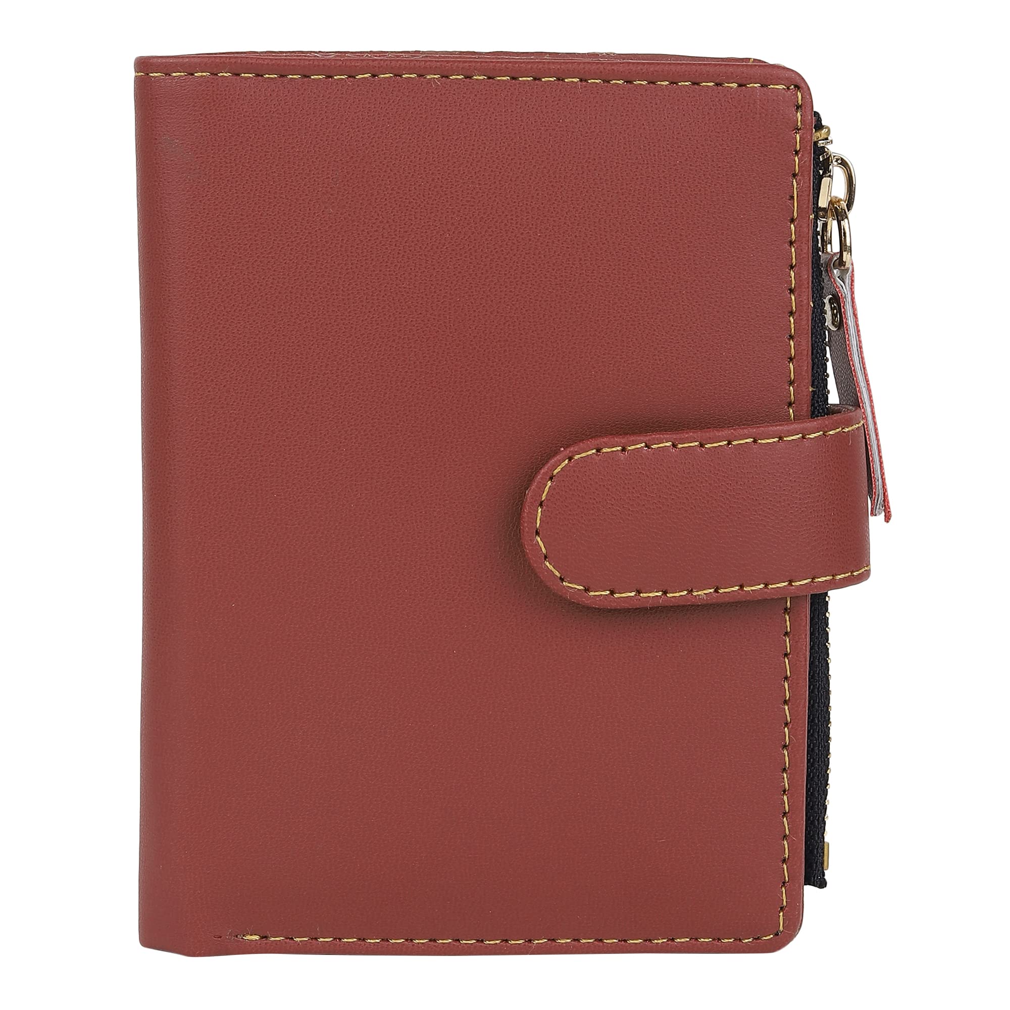 tnw PU Leather Mini Zipper Wallet for Women (Maroon)-picture-36