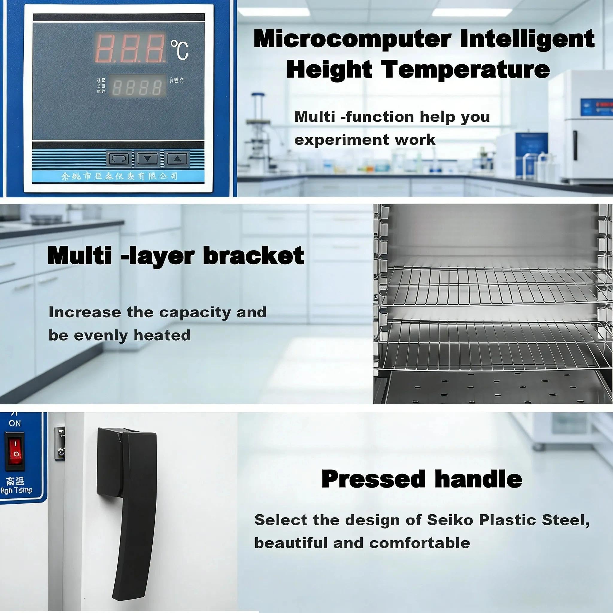 Forno Di Essiccazione SottoVuoto Da Laboratorio, Forno A Soffiaggio A Temperatura Costante Per Laboratorio Industria, Con Strumenti Intelligenti A Temperatura Controllabile(16L)