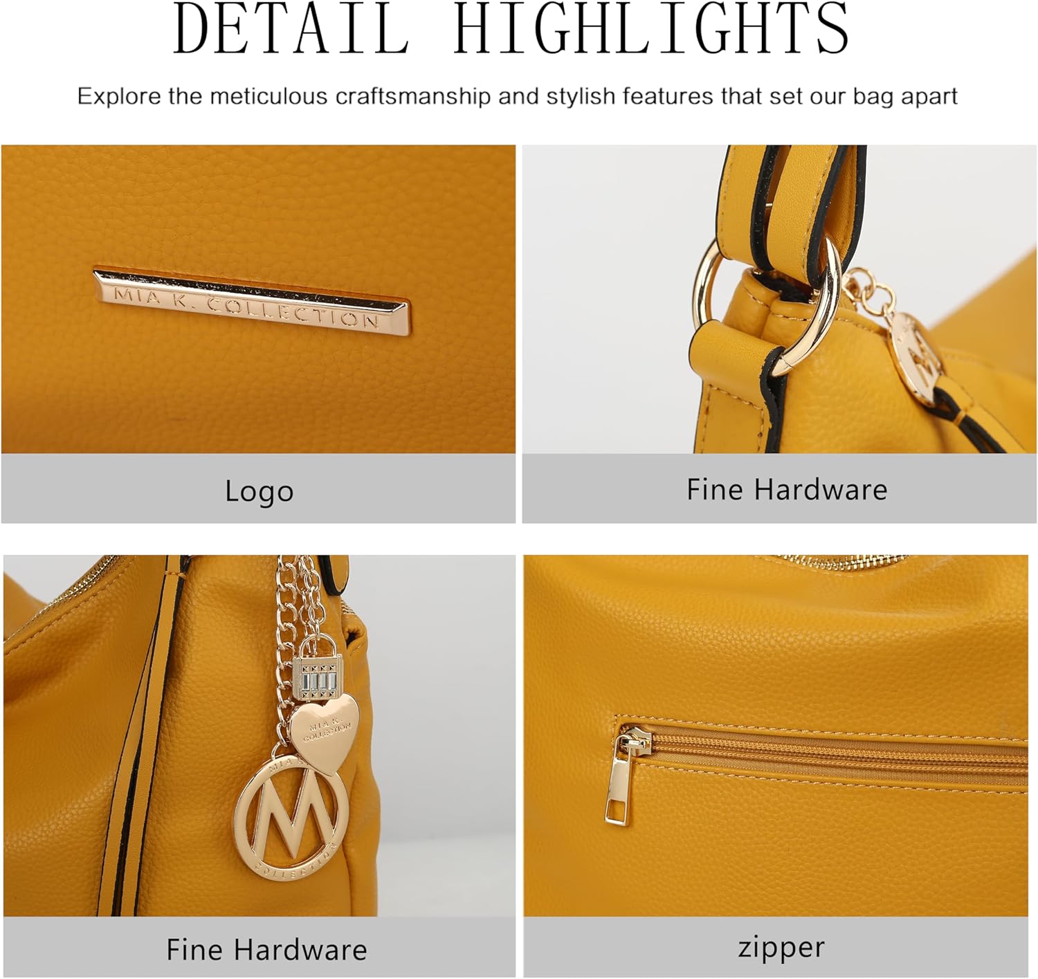 MKF Hobo Bag for Women – PU Leather Shoulder Purse Pocketbook Fashion – Top Handle Multi Pocket Handbag - Image 7