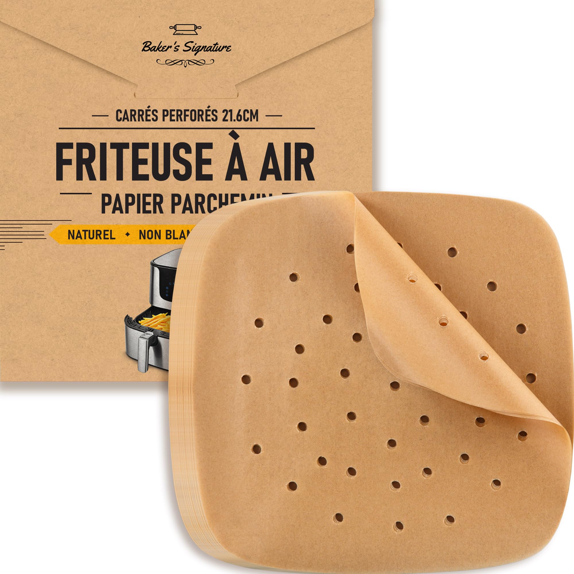 Papier cuisson air fryer carré pour réussir vos frites maison et recettes croustillantes