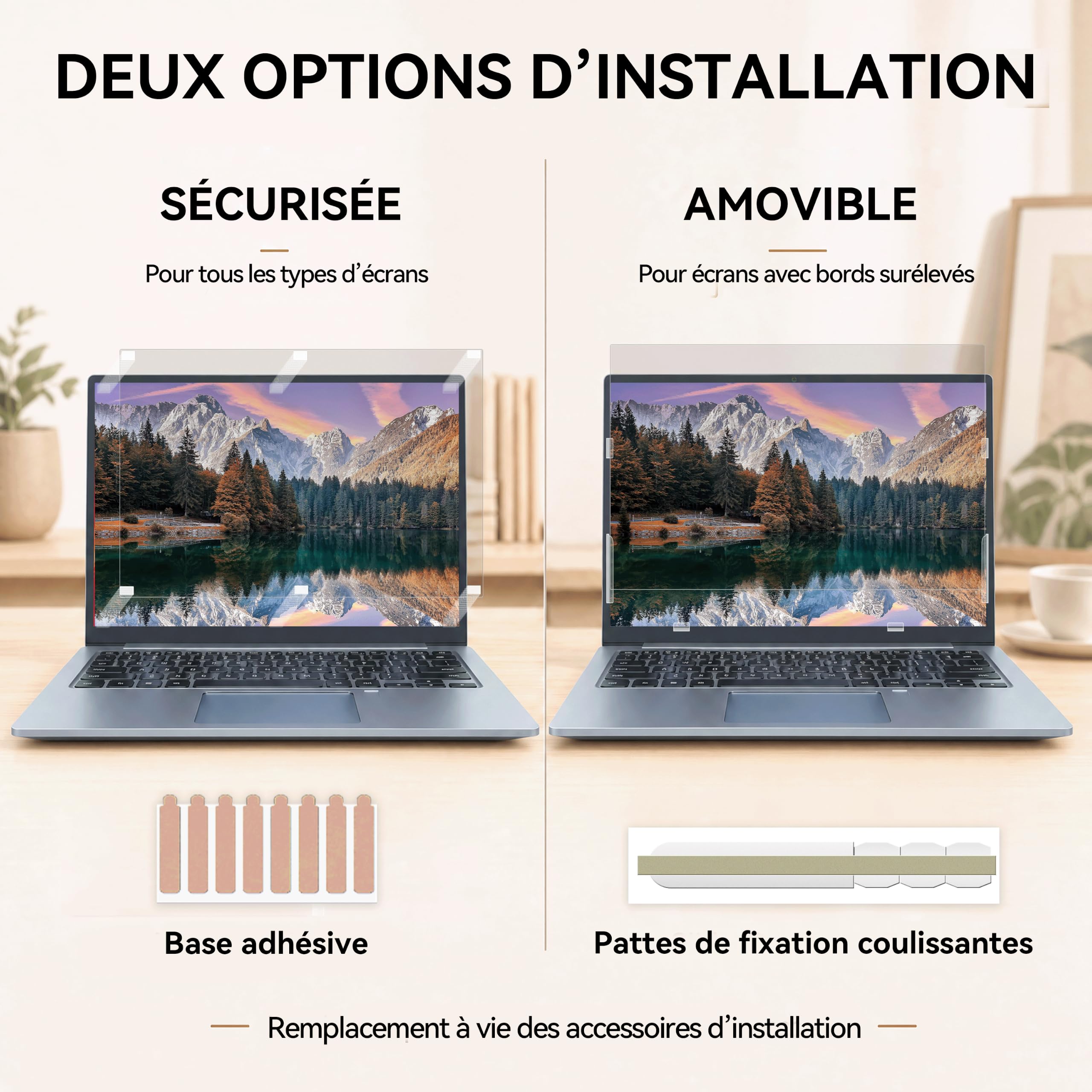 Filtre Confidentialité Protection Écran 14 Pouces 16:10 Ordinateur Portable, Amovible Anti Espion Lumière Bleue Reflet Protege écran Film Compatible avec HP Laptop Dell ASUS Acer Lenovo Thinkpad