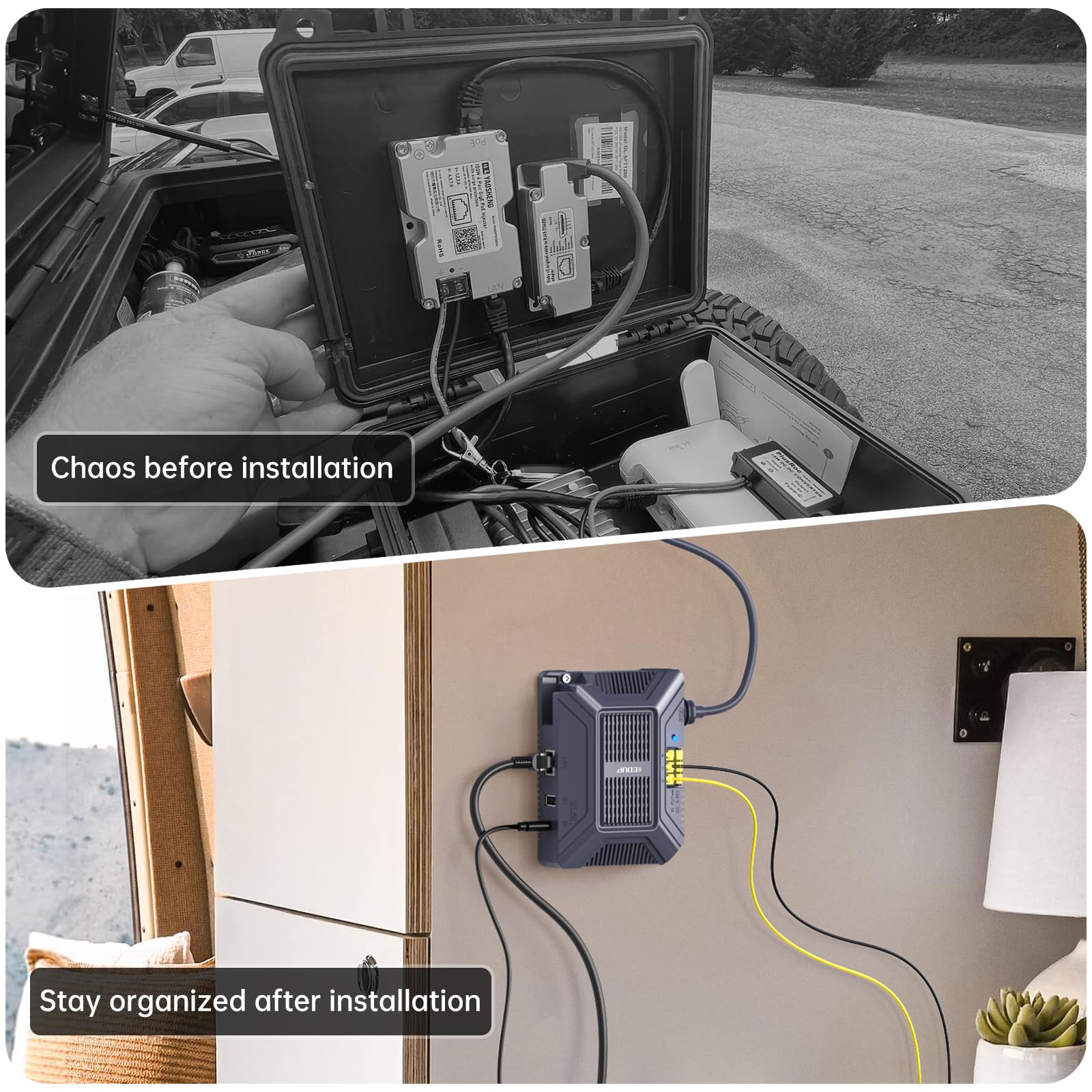 200W Starlink V3 PoE Injector Gigabit，5 in 1 Starlink 12V Ethernet Adapter Gen 3 con protezione da sovratensioni e ESD, USB e Type-C DC 9-36 V per Starlink Standard (V3 Dishy)