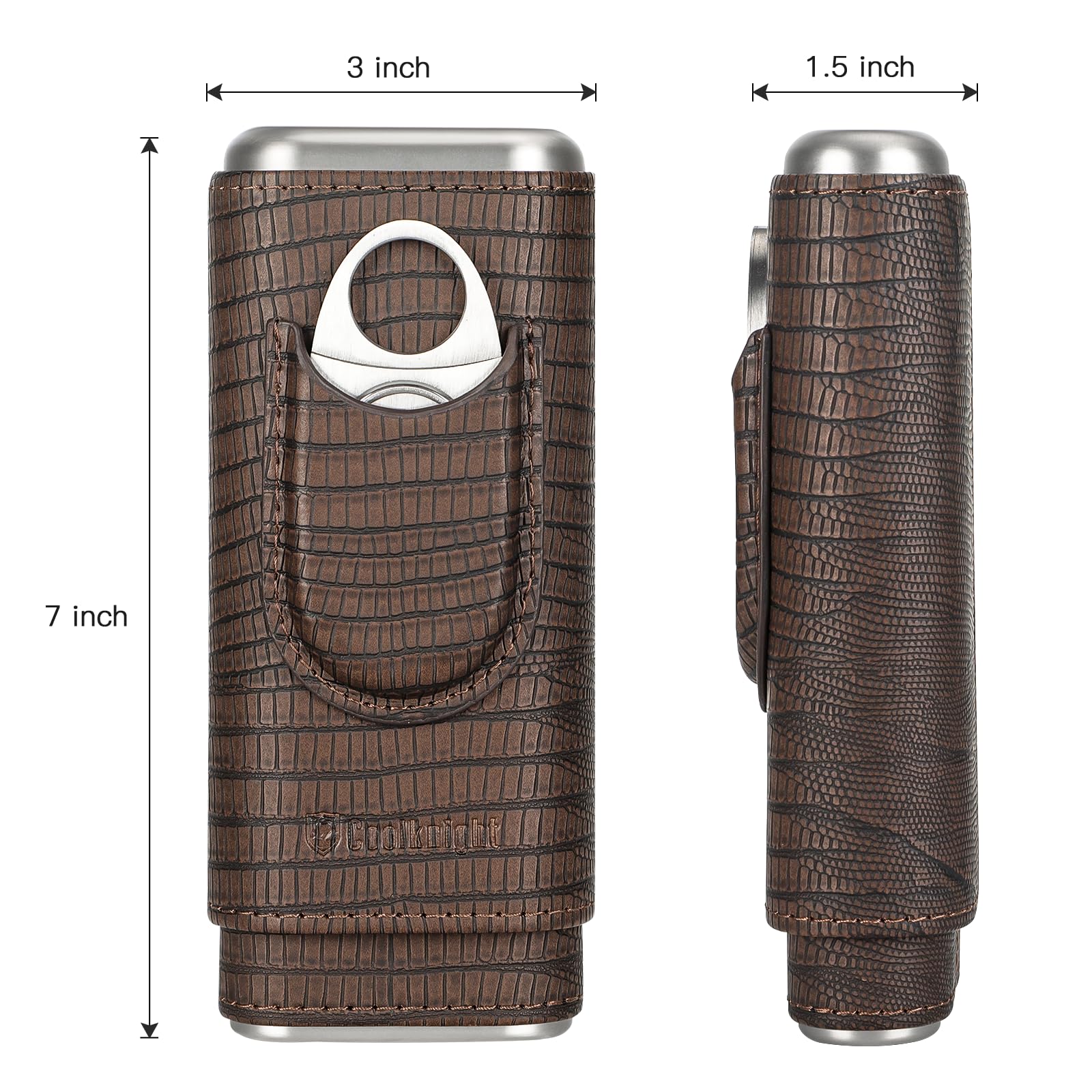 Flauno Cigar Travel Humidor For 8 Cigars, Cedar Wood Lining, 2-Way Humidity Control Pack - View #5