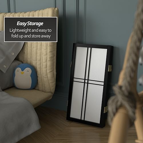 Miniatura 6 de Pantalla Shoji de doble cruz corta para escritorio de 2 pies - Negro - 3 paneles