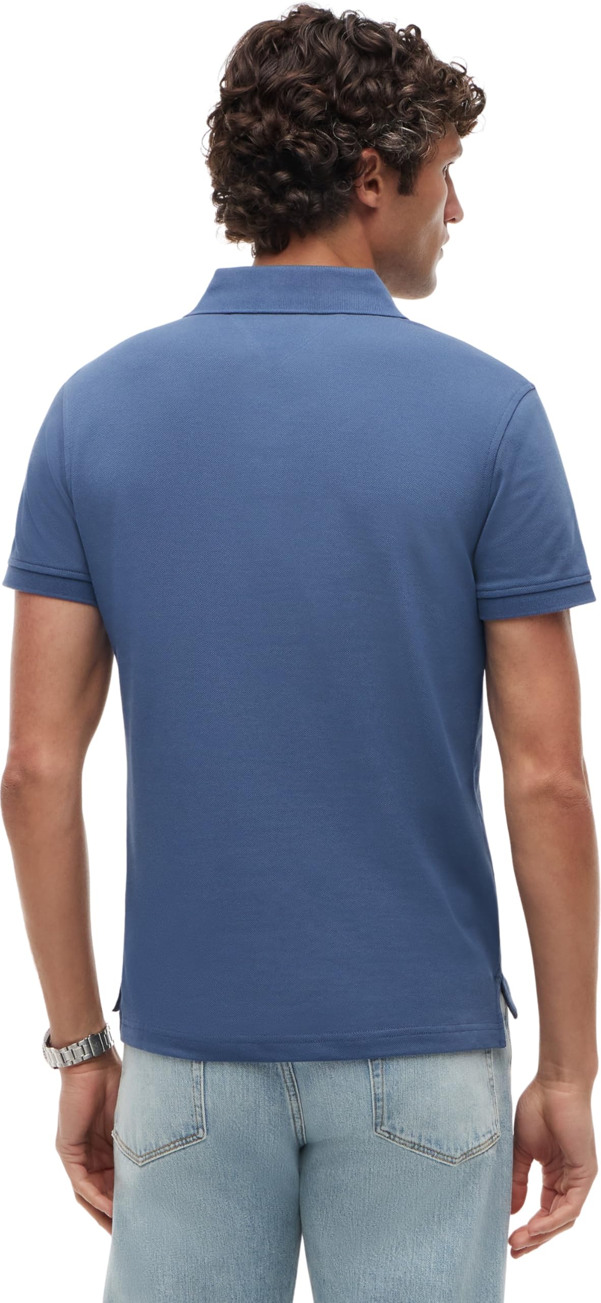 Tommy Hilfiger Męska koszulka polo CORE 1985 Slim MW0MW17771, S/S Polo, niebieska, M, Niebieski (Morze Egejskie), M