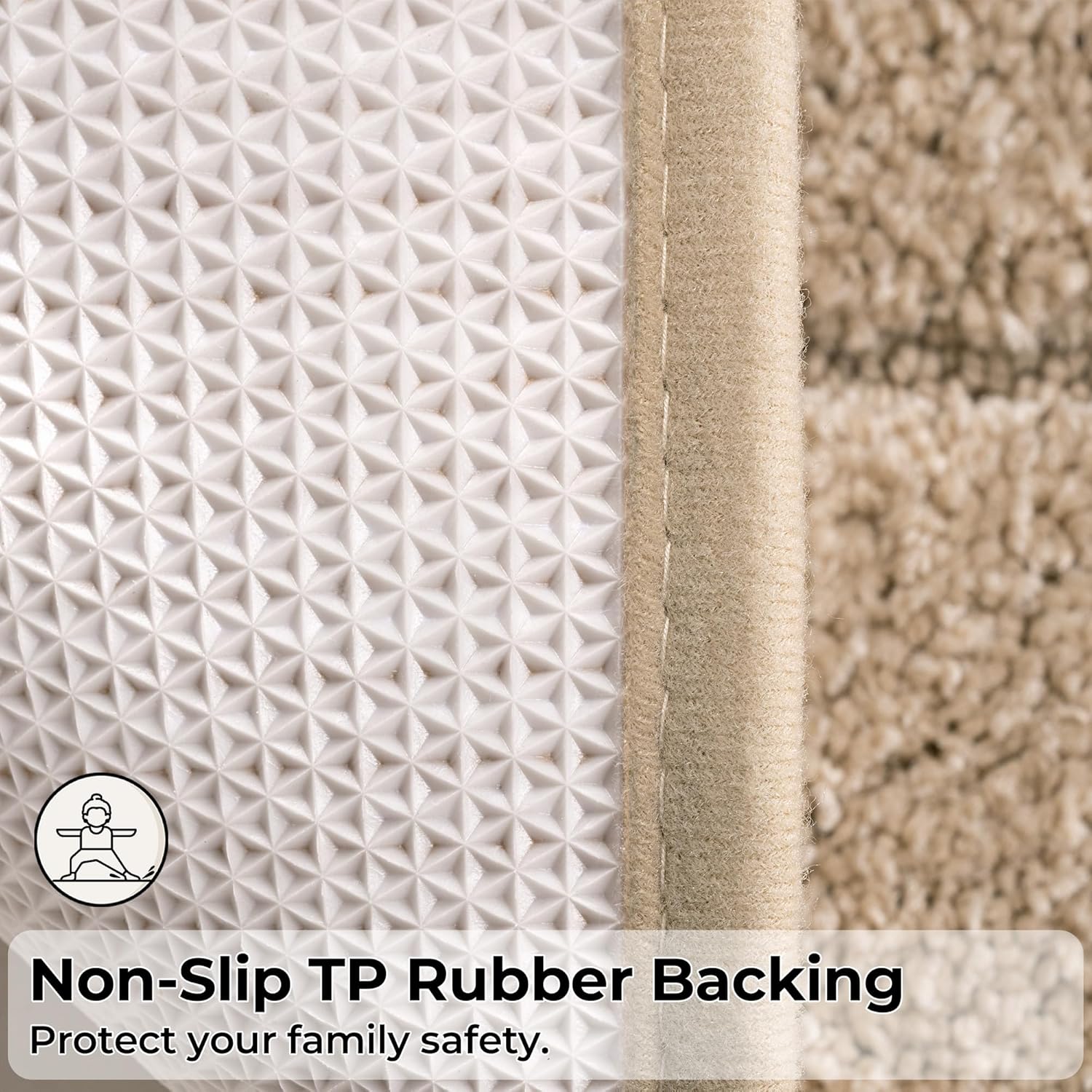 GRANNY SAYS Bathroom Rugs Sets 2 Piece,Soft Bath Mats for Bathroom, Bath Rugs Non Slip Washable, Absorbent Bath Rug for Tub,Shower and Toilet, Bathroom Mat Set (Beige, 20" x 32" + 16" x 24") - Image 7