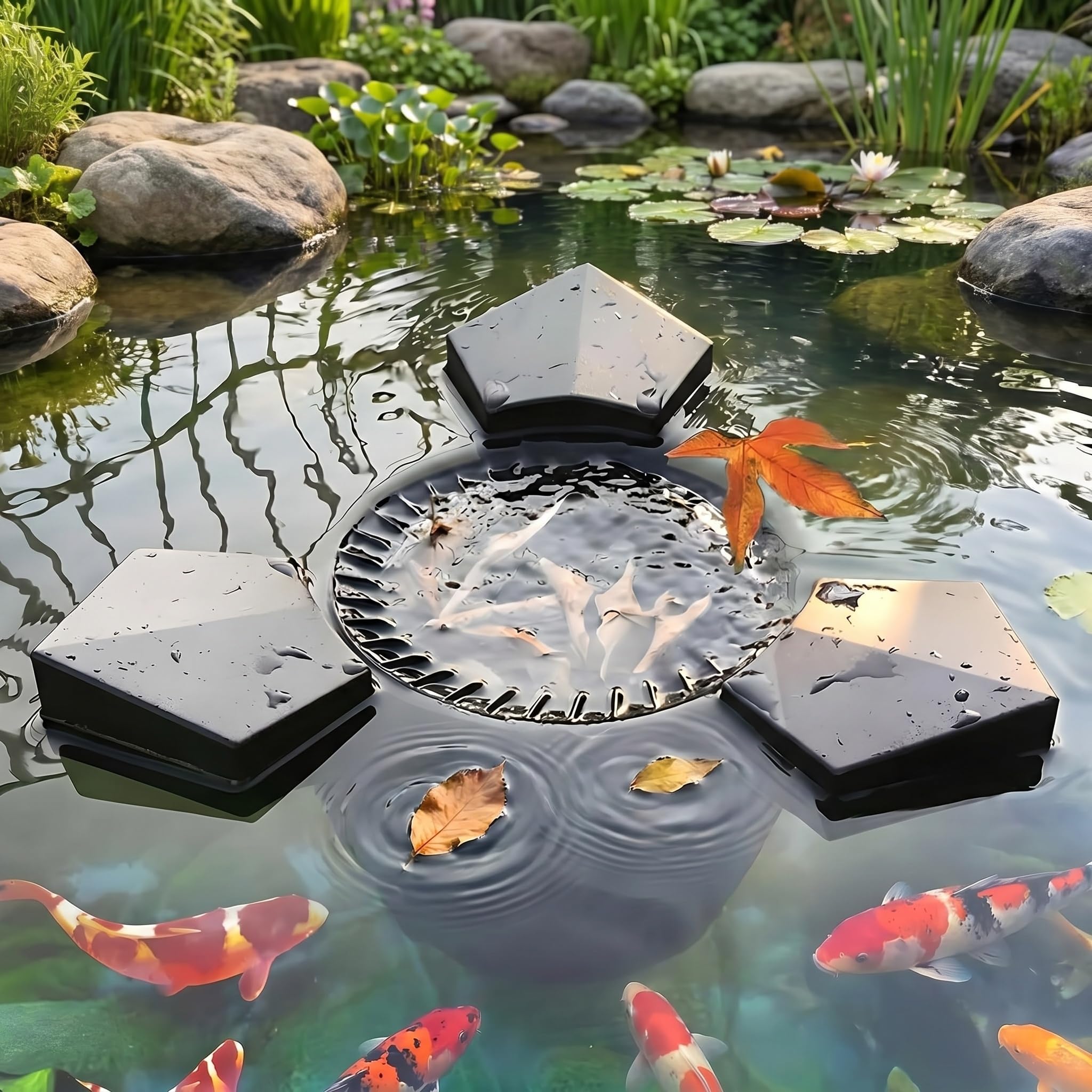 Skimmer Flotante Automático para Estanques Y Limpiador De Piscinas: Extractor De Superficie por Succión para El Mantenimiento De Agua Limpia, Estanques De Peces Y Piscinas. 43W