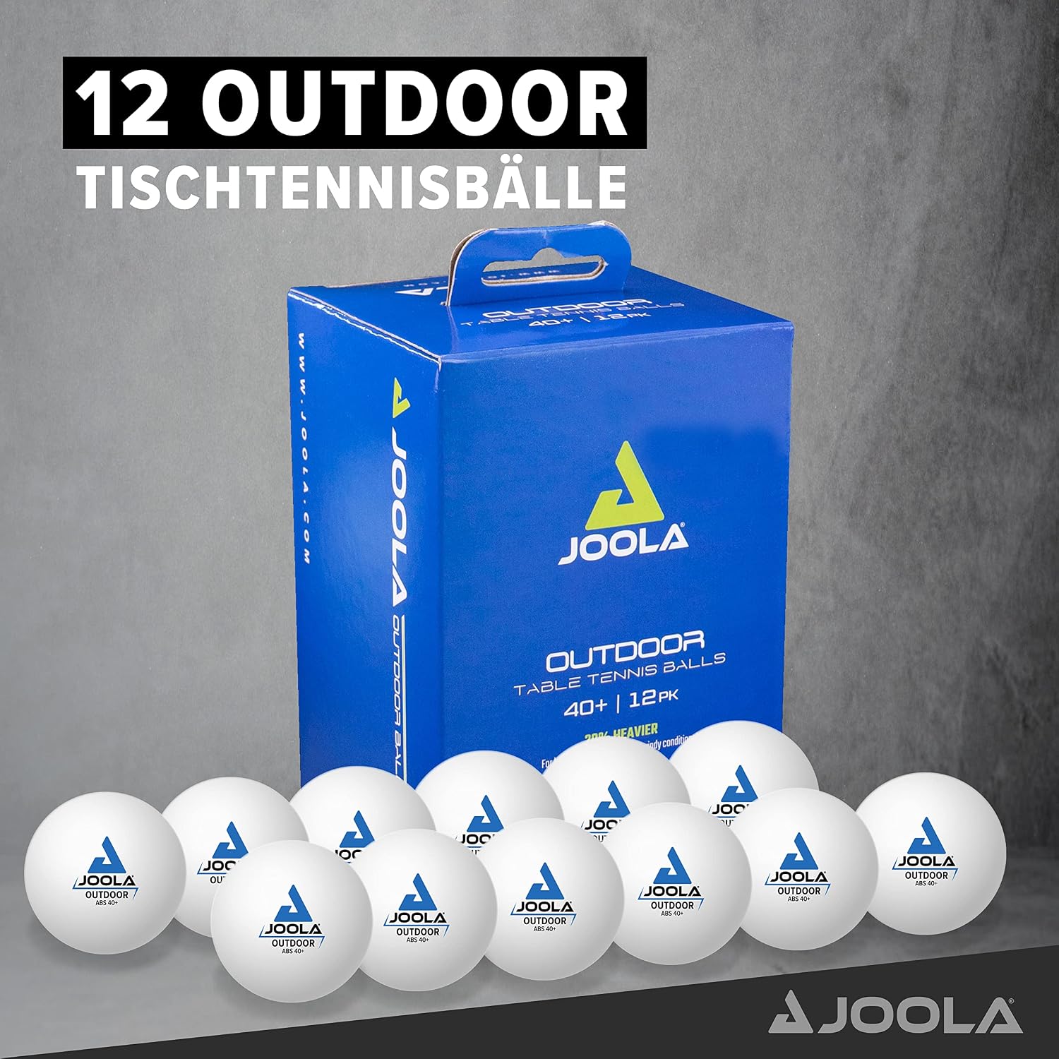 JOOLA 42183 Table Tennis Balls Outdoor 40+ mm Table Tennis Training Balls White Pack of 12, 12 (EU) - Image 3