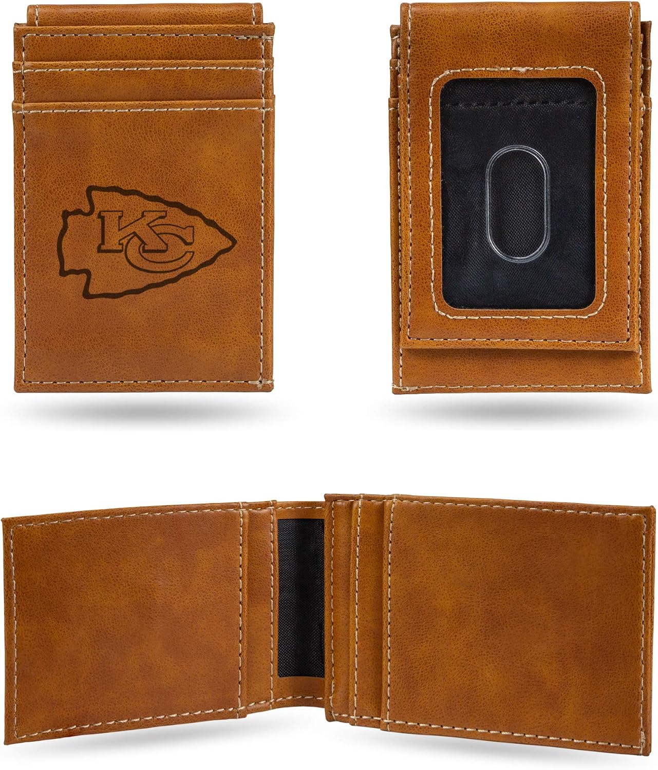 Rico Industries NFL Laser Engraved Front Pocket Wallet, Kansas City Chiefs