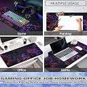 CYOFQD Large Desk Mouse Mat, Extended Gaming, Office Keyboard Pad, Waterproof Non-Slip Surface, Stitched Edge Anti-Fray Thick Fabric Rubber Base Mat for Home Laptop Study or Work Setup gallery image