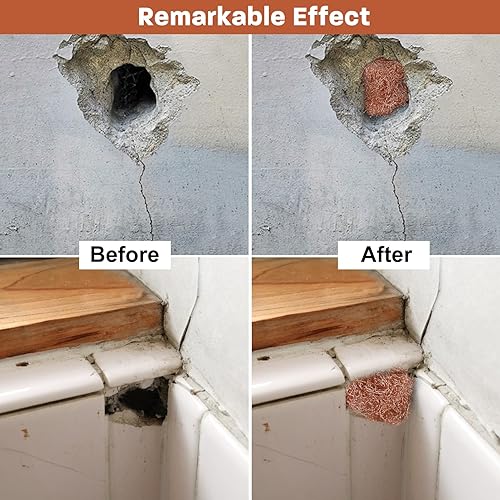 Miniatura 6 de Rollo de malla de cobre para ratones, repelente de ratas, resistente trampa de lana de cobre de 5 x 50 pies para control de murciélagos, caracoles y