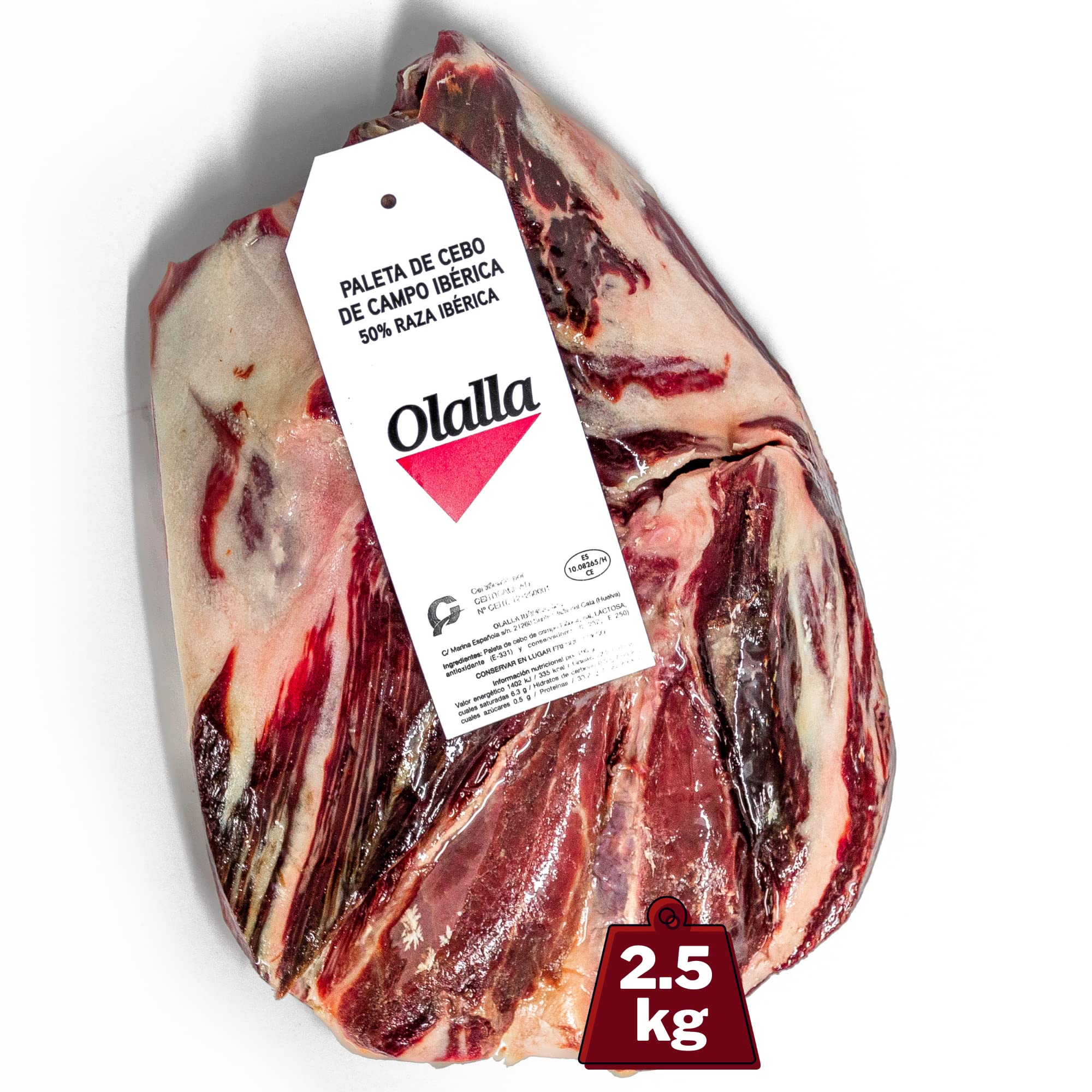2.5 kg Paleta de Cebo de Campo Ibérico 50% Raza Ibérica Deshuesada - Jamon Iberico de Elaboracion Artesanal - Embutidos Ibericos