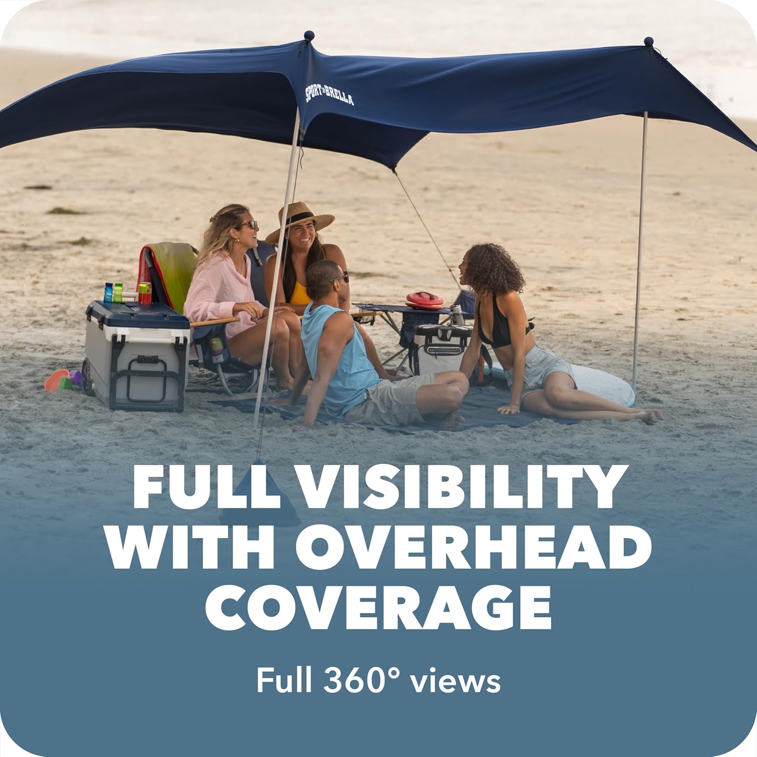 Sport-Brella Sol-Breeze Shelter UPF 50+ Sun and Rain Canopy for Camping, Beach and Sports Events (10x10)