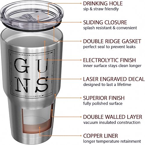 Vista 473 de We The People Holsters - Vaso térmico de 30 onzas, Únete o Muere, Negro