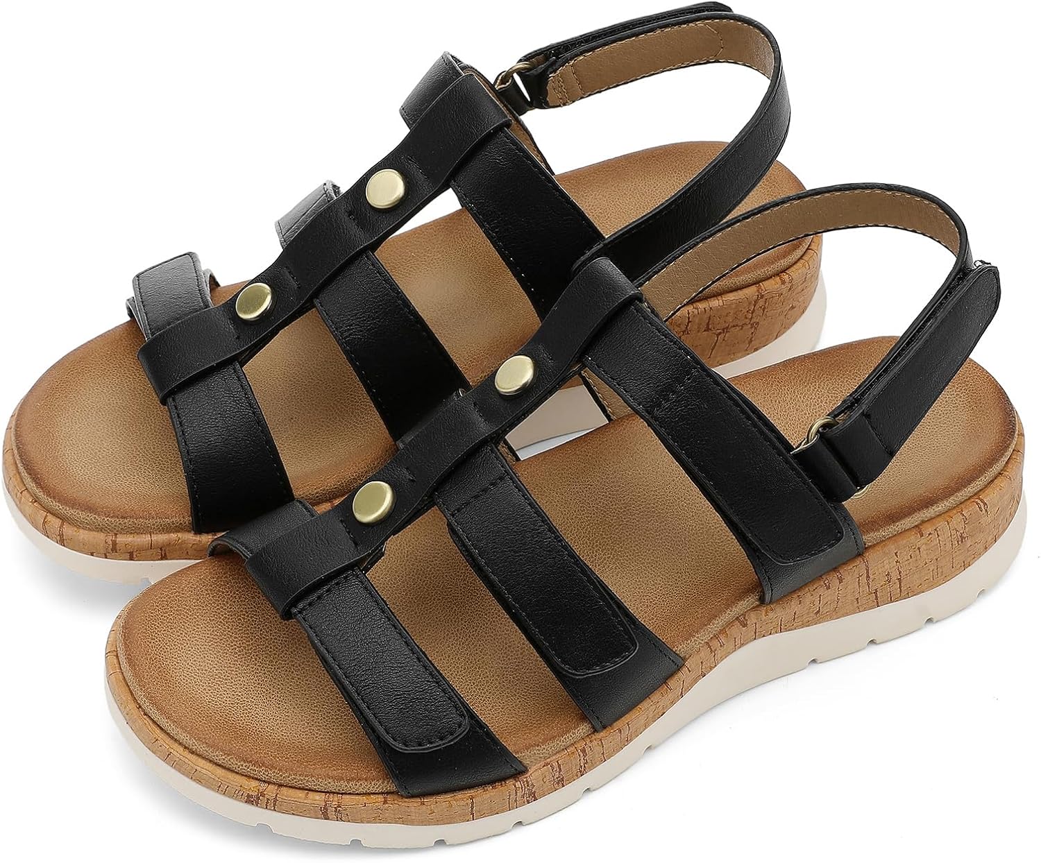 UBFEN Womens Walking Sandals with Arch Support Comfortable Flat Gladiator Sandals Open Toe Summer Shoes - Image 4