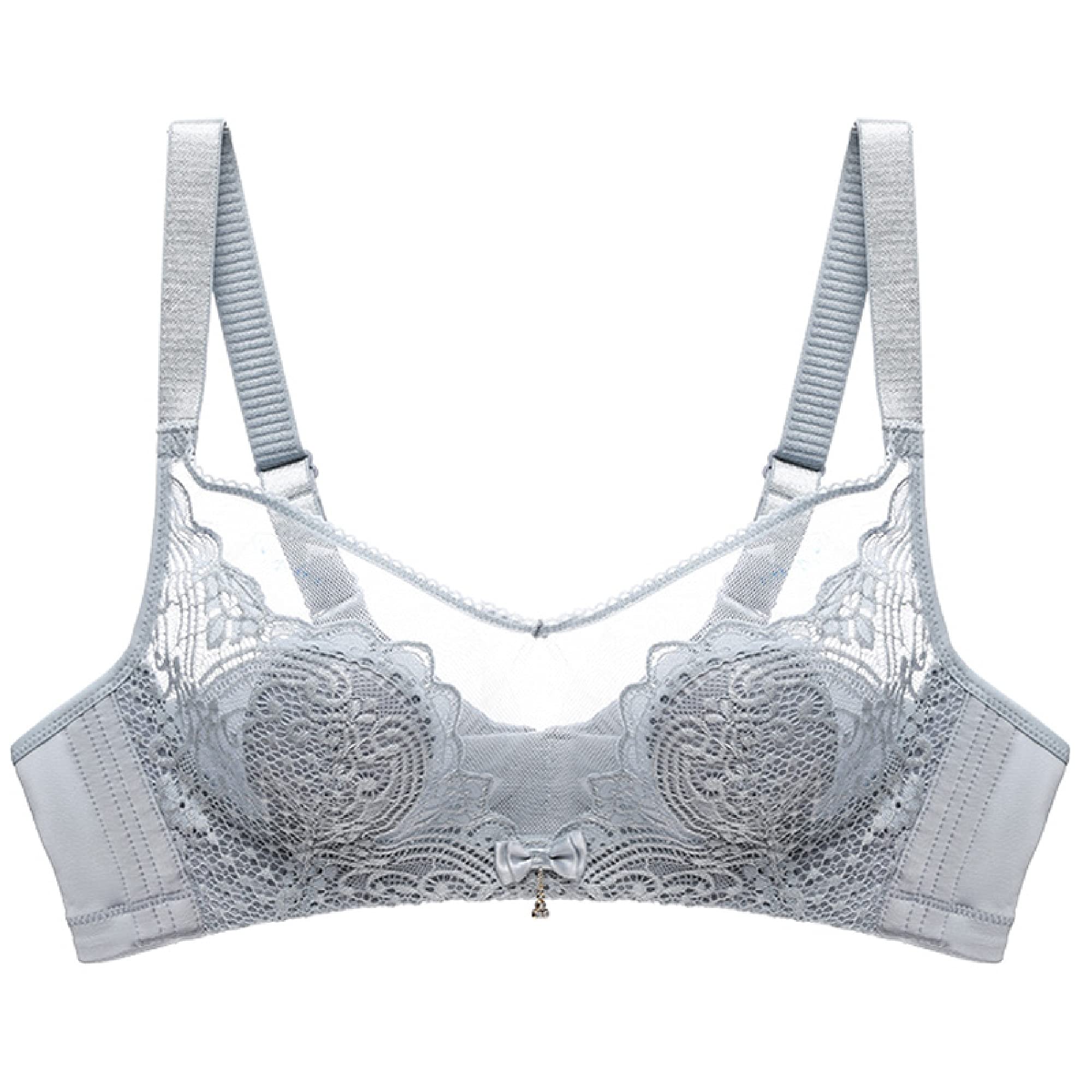 Soutien-gorge push-up sexy dentelle armatures WENJUN 85E gris - 8