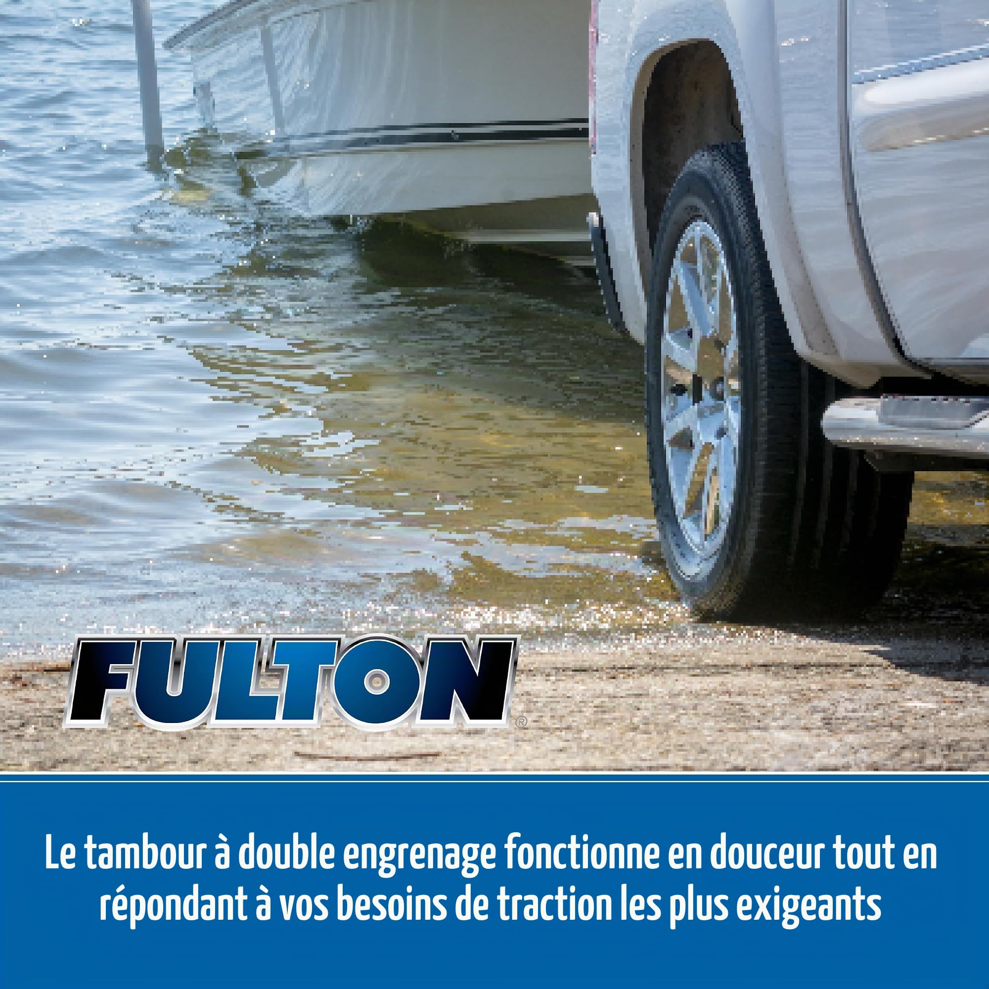 Fulton FW20000101 F2 Treuil à Vitesse Unique 2000, argenté et Noir, Longueur du Bateau – Pieds maximaux sans Poids