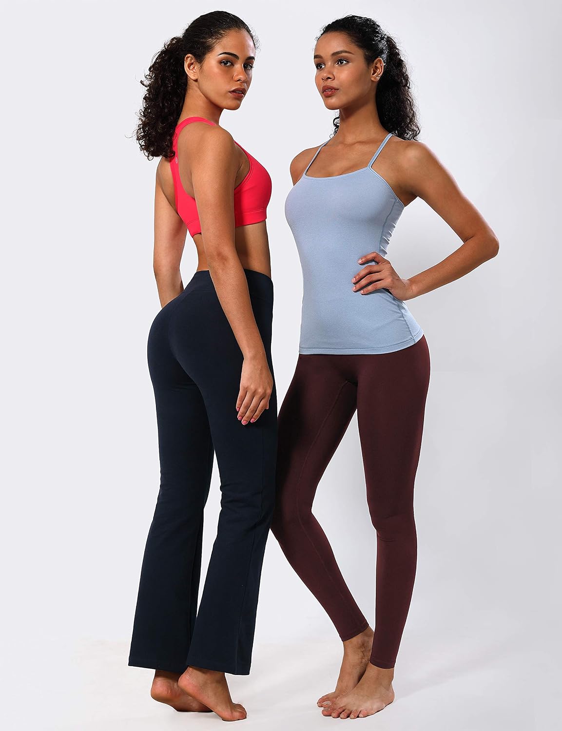 BUBBLELIME 4 Styles Petite/Tall Women's High Waist Yoga Leggings Over The Heel Soft Tummy Control Extra Long Workout Pants