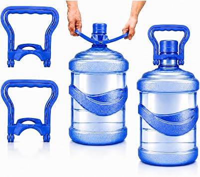 5 Gallon Water Bottle Handle, 2-Pack 5 Gallon Water Carrier, Heavy Duty Water Jug Carrier with Non-Slip Ergonomic Grip for Single or 2-Person Lift, Universal Fit,No Jug