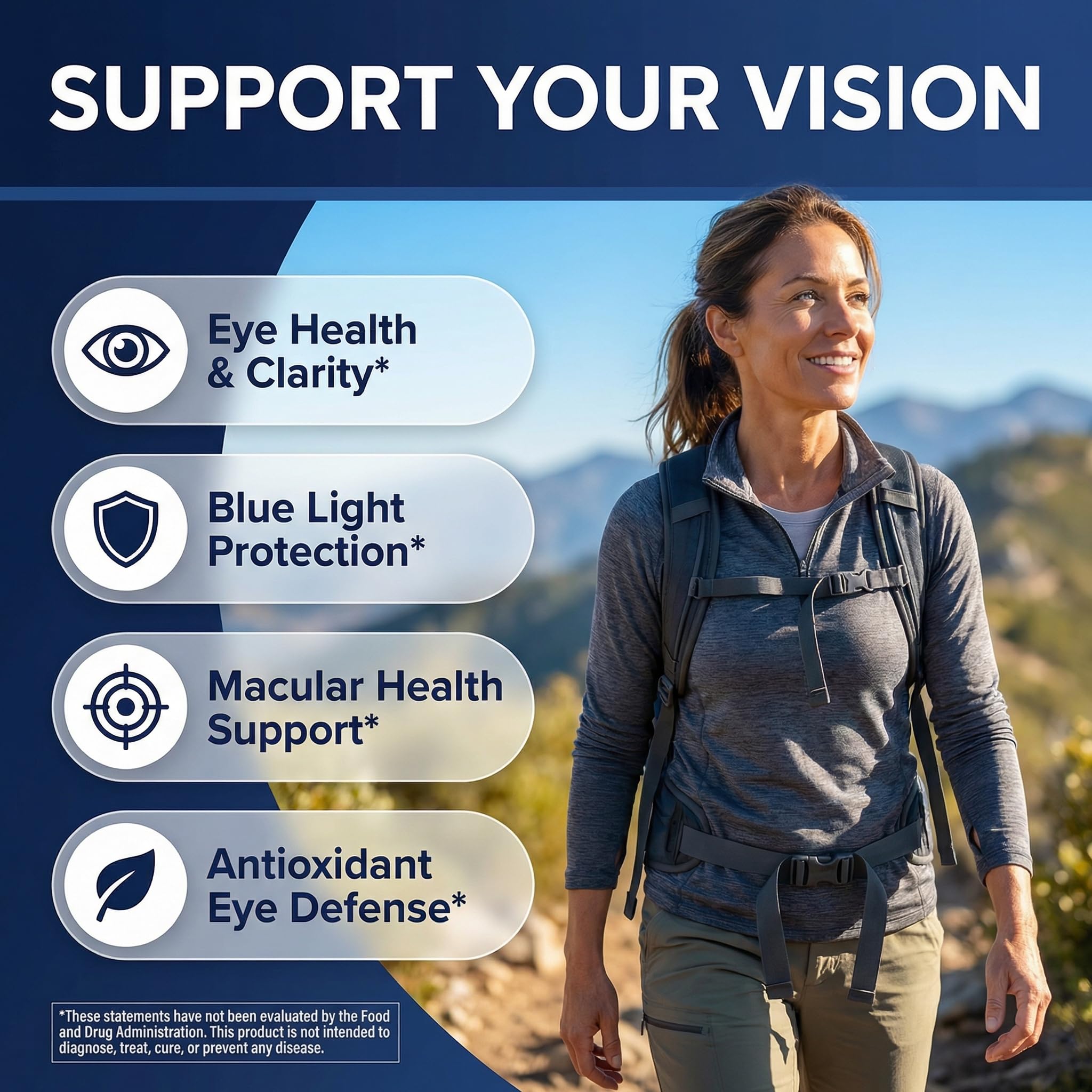 Clean Nutra Lutein and Zeaxanthin Eye Vitamins Gummies + Bilberry for Eyes Vision Support Ginkgo Biloba Marigold, Vitamin B12 Flaxseed Black Pepper CoQ10 Vitamin A l 60 Count B OcuFlow — Amazon image 2
