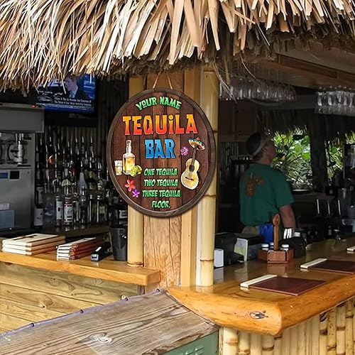 Miniatura 52 de Placa de pared de madera de bar de tequila mexicano personalizado, letrero de bar de México, letrero rústico para pub para el hogar, decoración de 01