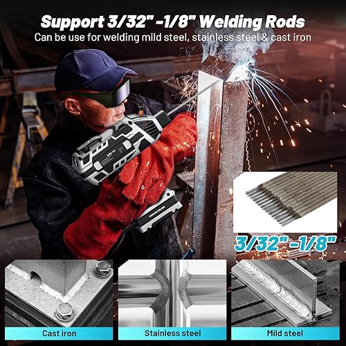 Miniatura 4 de Máquina de soldadura portátil de 110 V con gafas de oscurecimiento automático Inversor IGBT de mano soldador ARC pistola soldador  6 ajustes de