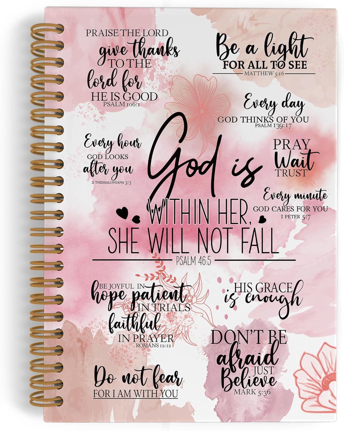 QLMX Pink God Is Within Her She Will Not Fall Spiral Notebook, Christian Gifts for Women Journal Notebook, Bible Notebooks for School Work, Inspirational Religious Office Supplies Gifts, 5.5×8.3Inch QLMX Pink God Is Within Her She Will Not Fall Spiral Notebook, Christian Gifts for Women Journal Notebook, Bible Notebooks for School Work, Inspirational Religious Office Supplies Gifts, 5.5×8.3Inch