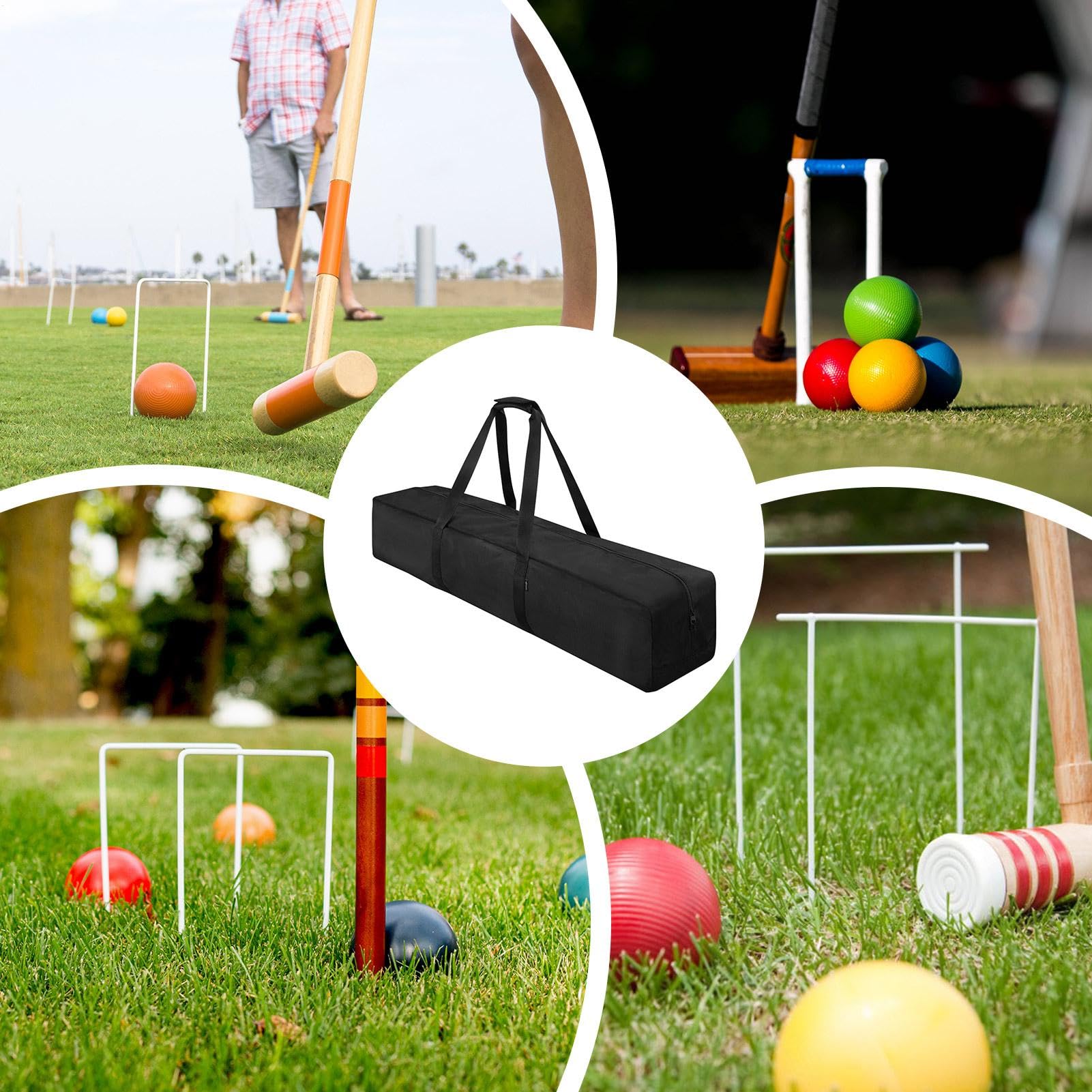 Krocket-Aufbewahrung, Aufbewahrungstasche für Krocket – Große Gepäcktasche mit Reißverschluss mit Griffen | Tragbare Sportausrüstung Organizer, Reisebehälter für Sticks