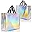 Nush Nush Iridescent Gift Bags Large Size - Set of 12 Reusable Holographic Gift Bags With Handles - Ideal Goodie Bag for Bachelorette Party Favors, Birthday, Christmas Gifts, Thanksgiving - 11X5X13