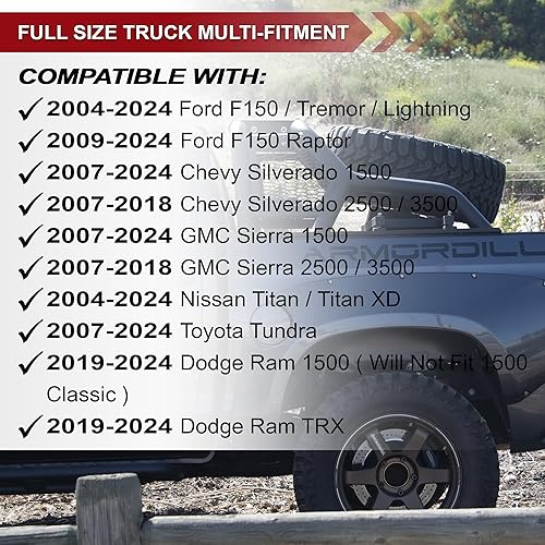 Miniatura 3 de ARMORDILLO 8710838 CR1 - Portaneumáticos para camiones de tamaño completo de 1/2 tonelada, F-150/07-23 Silverado 1500/07-23 Sierra 1500/07-23 Sierra