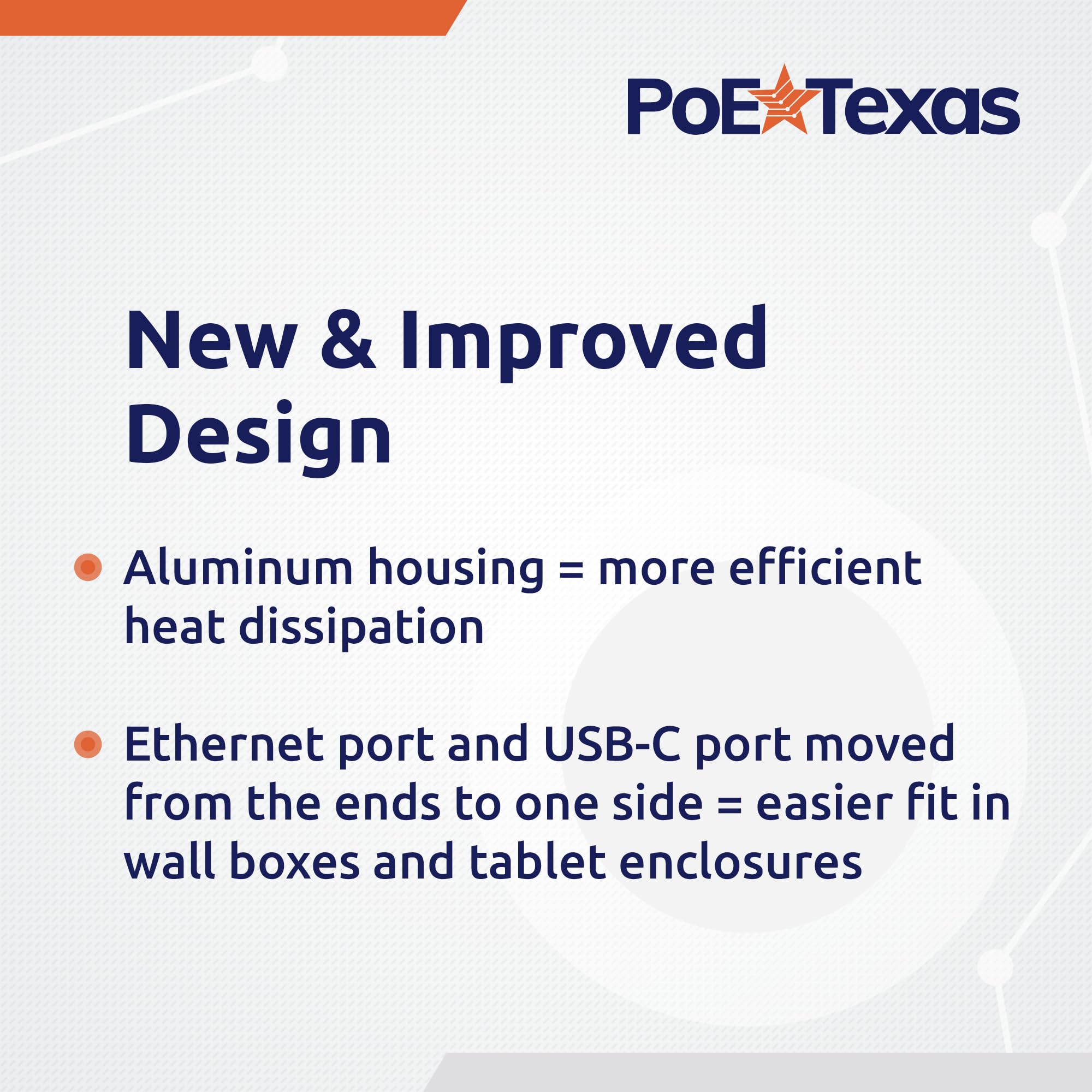 PoE Texas adattatore PoE+ a USB-C 3.0 con alimentazione e dati Gigabit da 25 W per tablet USB-C – adattatore Power over Ethernet 802.3at attivo per punti vendita e stazioni di lavoro