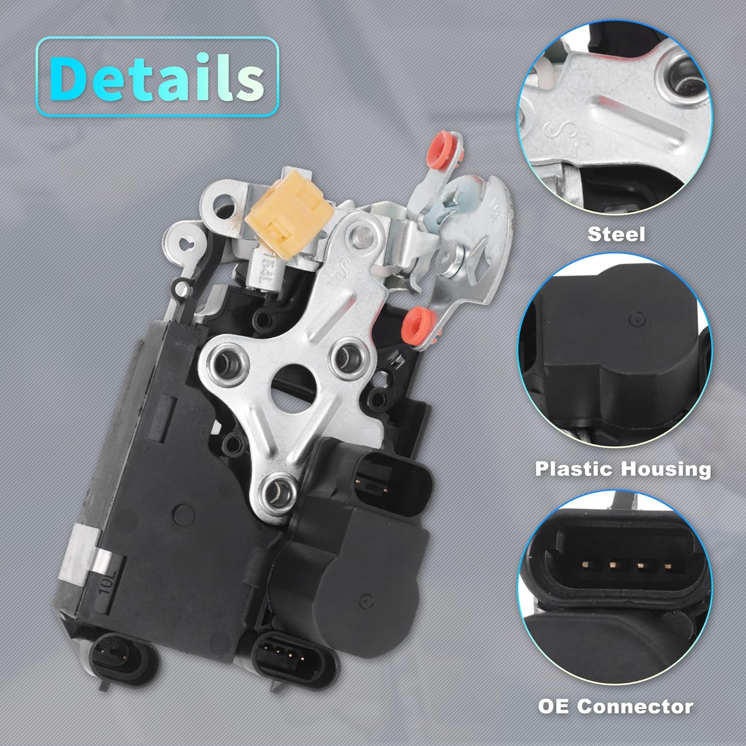 X AUTOHAUX Replacement Front Left Driver Side Power Door Lock Actuator Motor for GMC Envoy 2002-2009 for Chevrolet Trailblazer 02-09 for Buick Door Latch Actuator Assembly No.15110507 Black