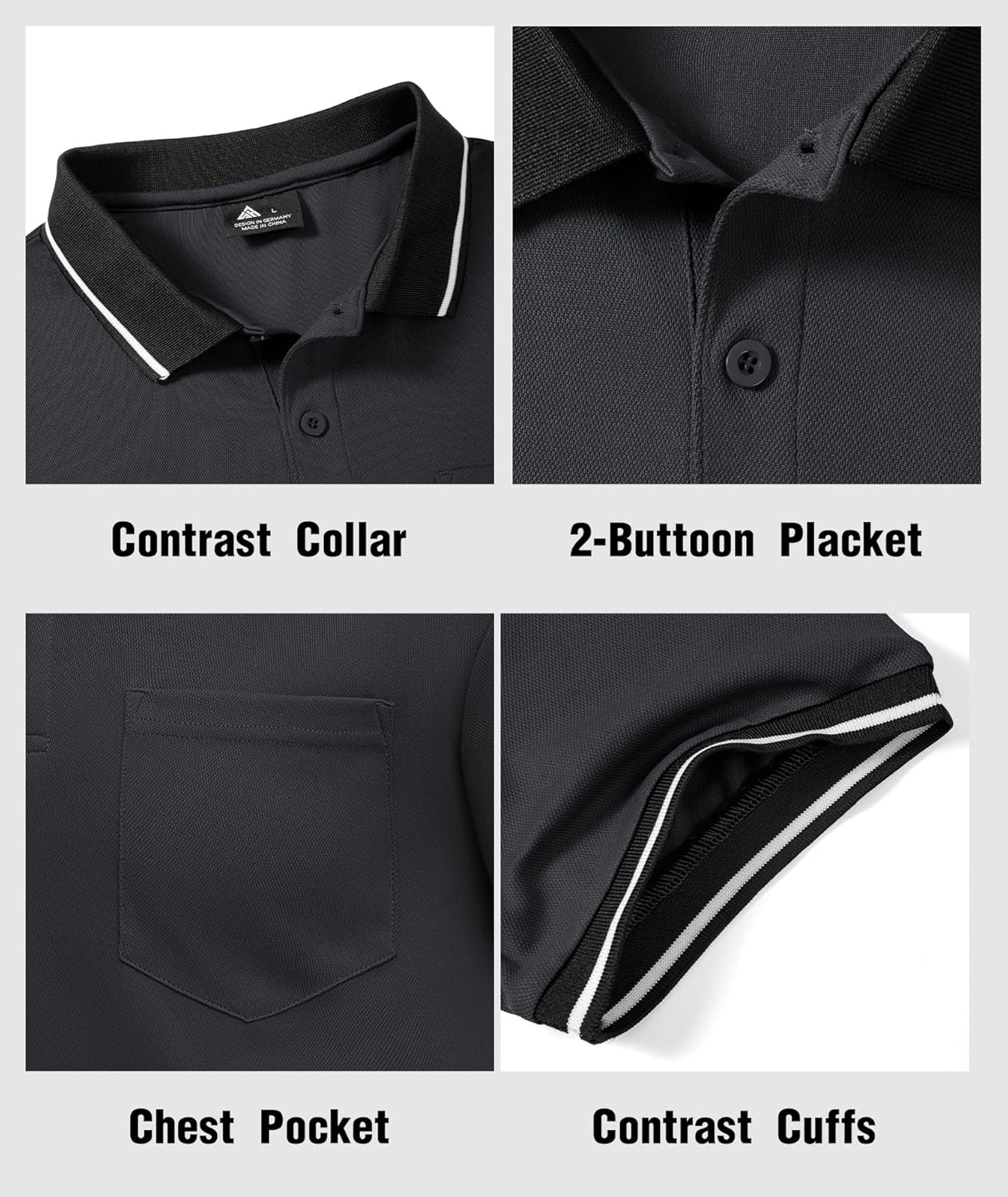 GEEK LIGHTING 3 Pack Mens Polo Shirts Short Sleeve Athletic Golf Polo for Men Casual Moisture Wicking T-Shirts with Pocket - Image 4