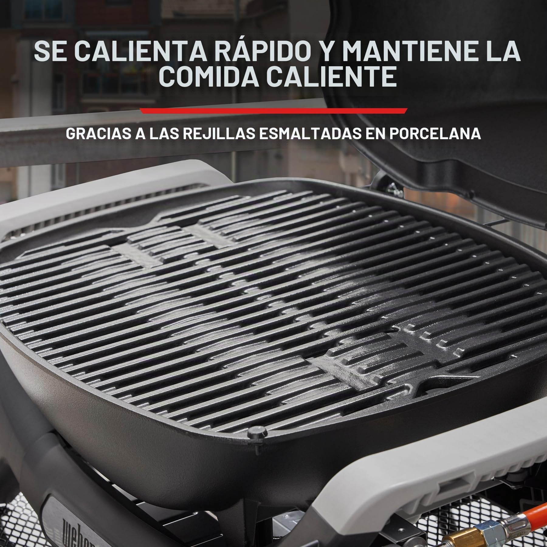 Weber Q 1100N barbacoa de gas, superficie de cocción de 42 x 31 cm, barbacoa portátil, 1 quemador, tapa y carcasa de aluminio fundido - Negro (1501925)