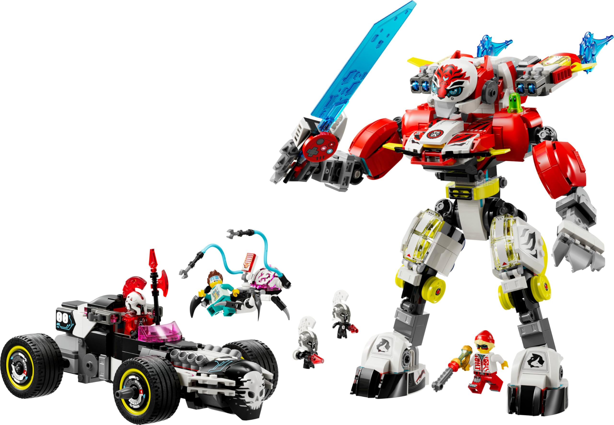 LEGO DREAMZzz Mech Tigre di Cooper e Bolide di Zero, Gioco di Ruolo per Bambini e Bambine da 9 Anni con Veicoli Trasformabili come Robot e Macchina Giocattolo, Idea Regalo di Compleanno 71497
