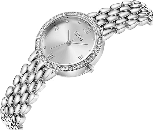 Miniatura 2 de CIVO Quartz Gold Watch for Women Elegant Stainless Steel Dress Wristwatch with Diamond Dial - Ladies Luxury Watch for Small Wrists - Gift for