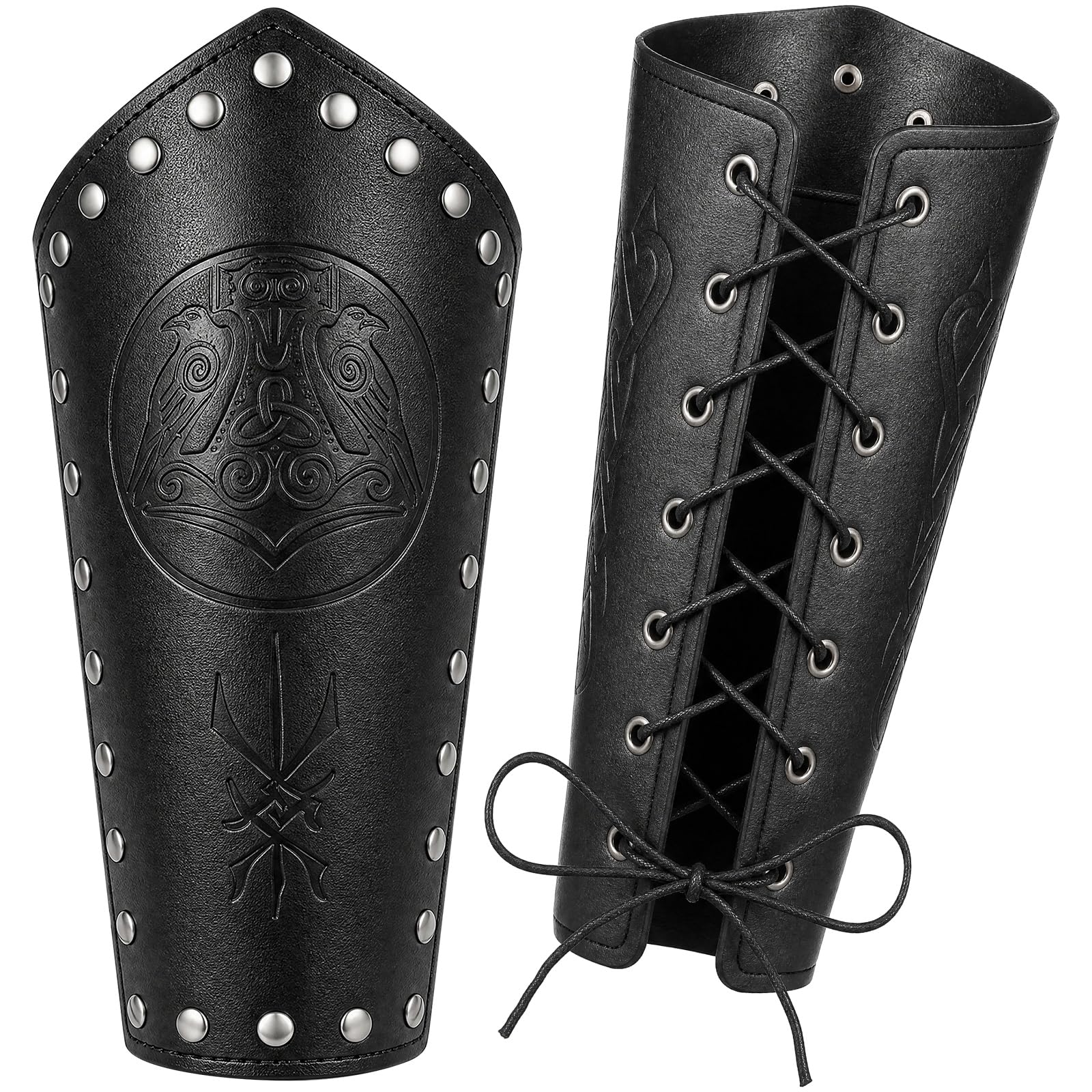 Patelai 1 Pair Faux Leather Arm Bracers