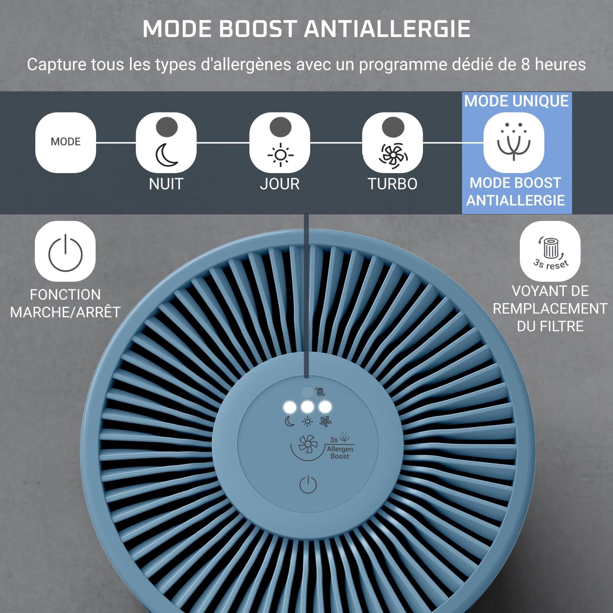Rowenta Pure Air Mini, Purificateur d'air intérieur avec filtration HEPA Allergy+, Très silencieux, Réduit les mauvaises odeurs, PU1522F0