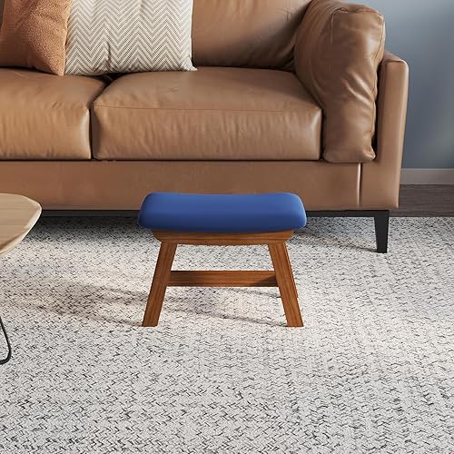 Miniatura 5 de Ablon Taburete pequeño otomano, diseño de madera maciza para mayor comodidad y estilo, para sala de estar, dormitorio y oficina..