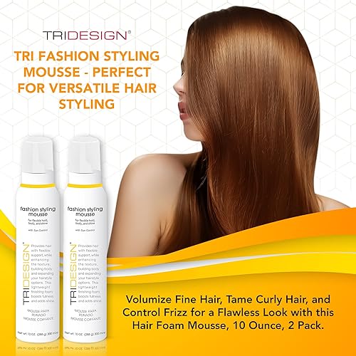 Miniatura 4 de TRI Fashion - Mousse voluminizador para cabello ondulado, domestica rizos, control de encrespamiento y brillo, espuma de peinado para mujeres, 10