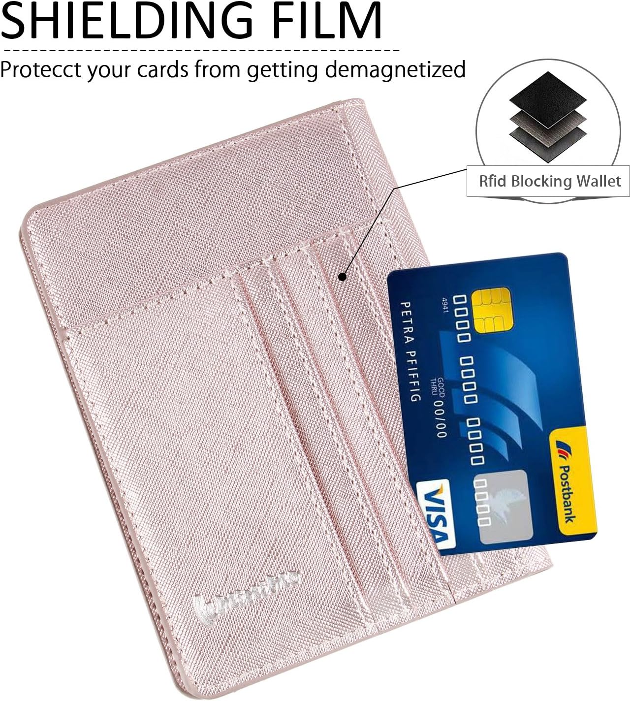 Leminimo Leather Passport Cover Case With RFID Blocking - Champagne Gold Passport Holder Travel Wallet