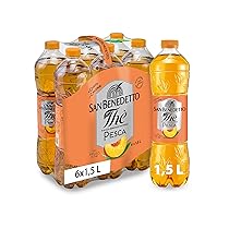 San Benedetto, Thè Freddo alla Pesca, 6×1,5 l Bevanda Dissetante Analcolica, Gusto Fruttato, Tappo Click, Senza Conservanti e Coloranti