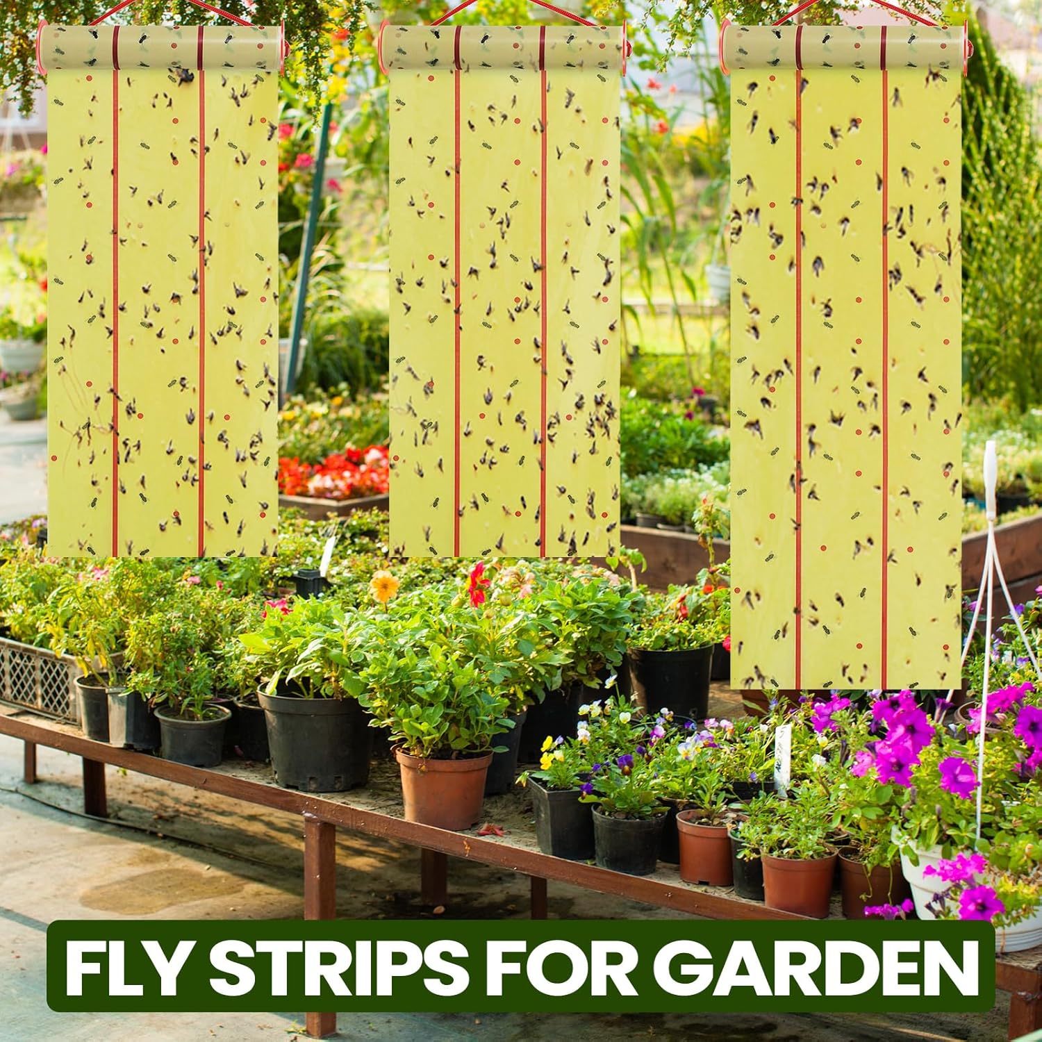 Qualirey 12 Rolls Giant Sticky Fly Traps 157 Feet Adhesive Paper Fruit Fly Traps Gnat Bug Catcher Pest Killer for Outdoor Indoor Garage Greenhouse Barn Stable