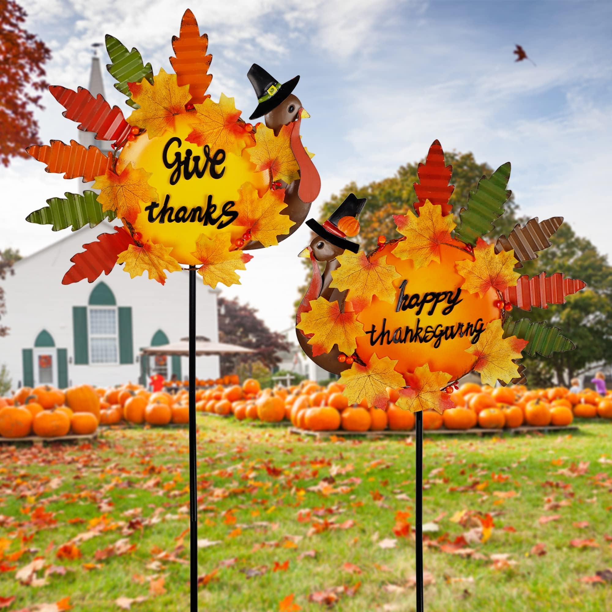  Solar Turkey Thanksgiving Stake Light Décor