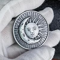 Vista 6 de Sun Moon Ouroboros - Moneda de la suerte con diseño en relieve 3D, moneda única de desafío