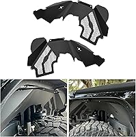 ECOTRIC Aluminum Front Inner Fender Liners for 2007-2018 Jeep Wrangler JK/JKU 2/4 Door - Mesh Vents, Rustproof Protection, Easy Bolt-On Install