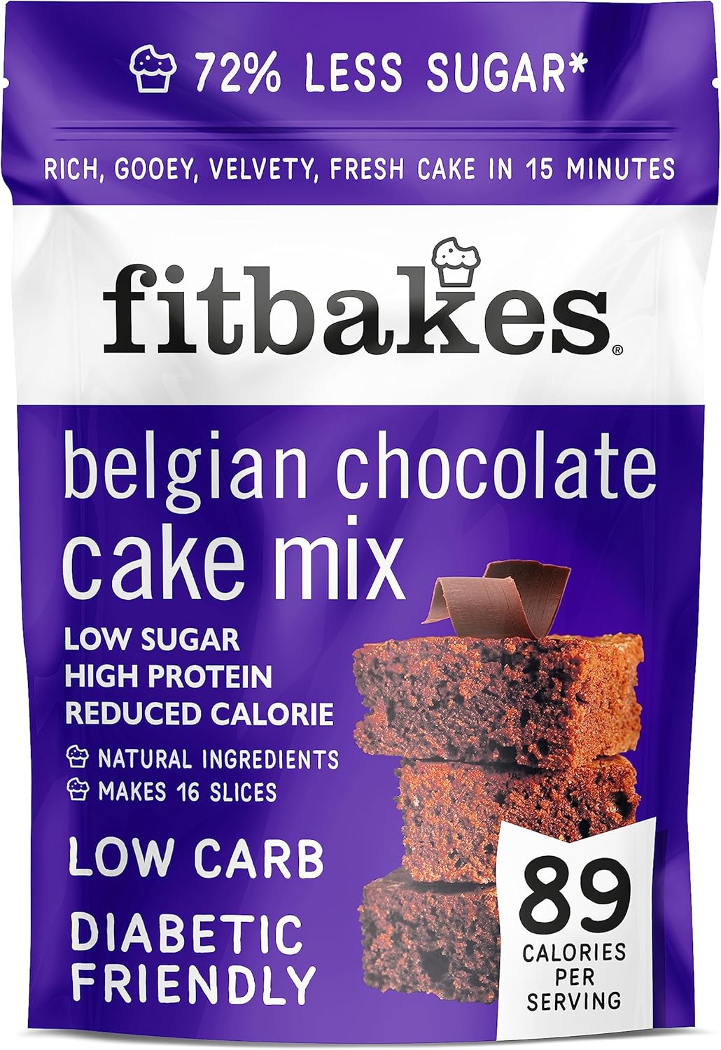 Fitbakes 89 Calorie Chocolate Cake Mix, (16 slices) Keto cake mix