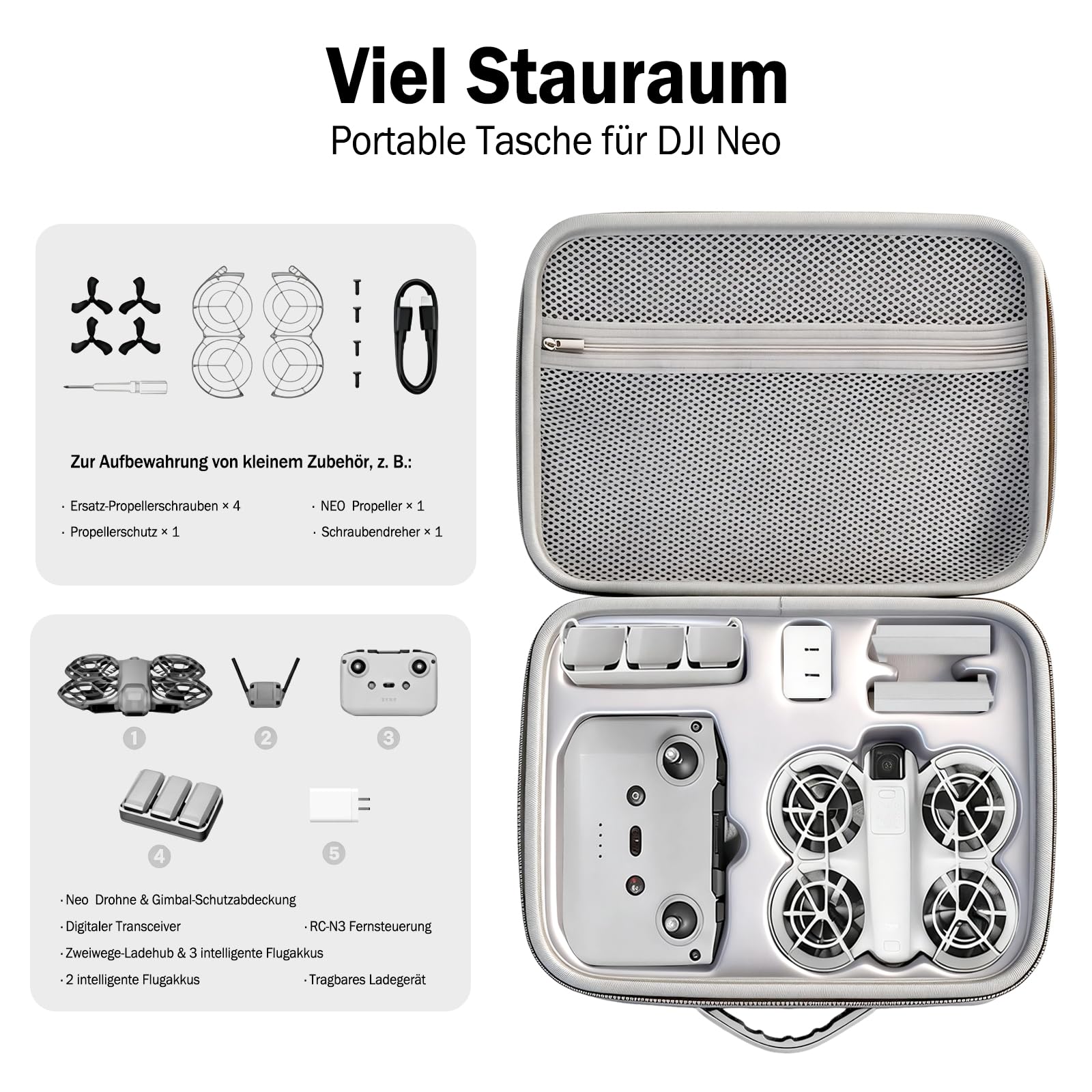 Funda para DJI Neo, bolsa de transporte para dron Neo compatible con controlador RC-N3/N2, accesorio para DJI Neo